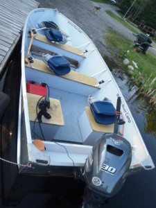 A deluxe boat with 30hop electric start motor
