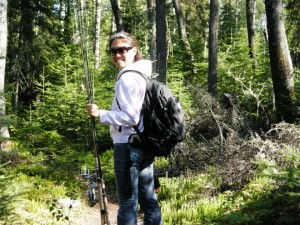 Hiking during a Portage Lake Fishing Trip