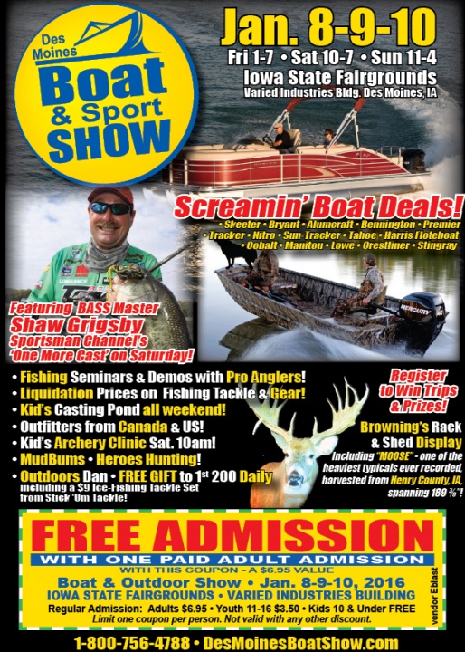 DesMoines Boat & Sport Show Jan. 8-10