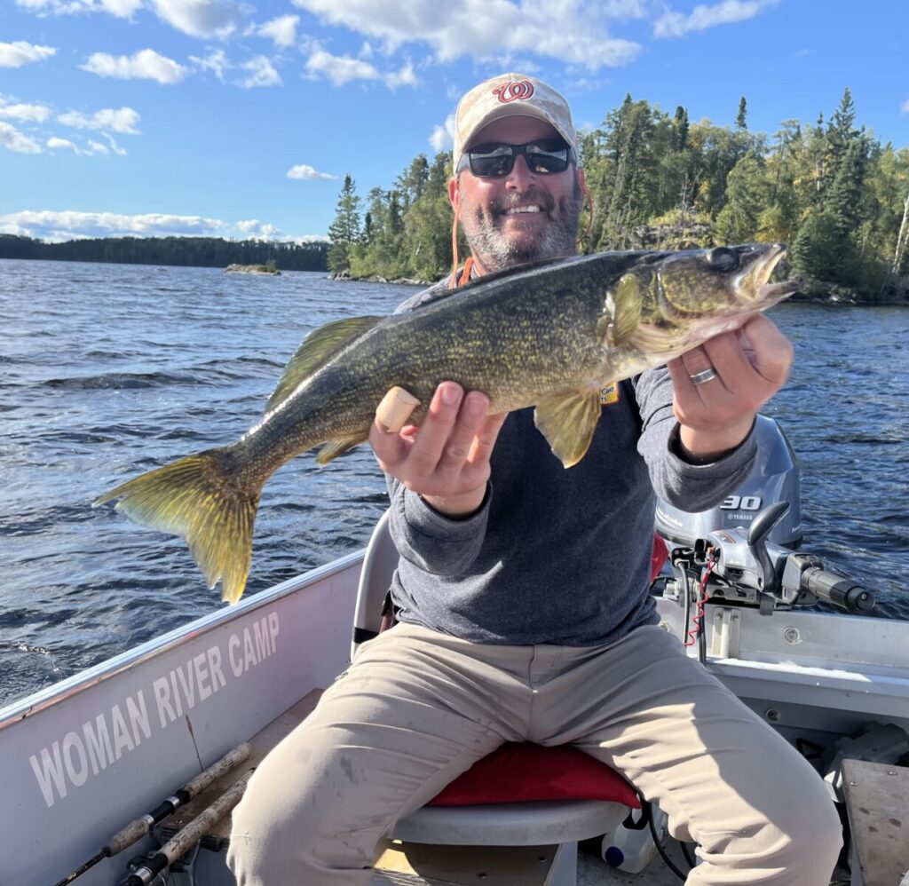 trophy walleye fishing on a remote lake