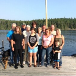 family on dock
