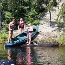 canoing on lake