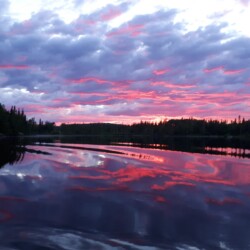 sunset on lade
